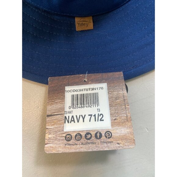 NWT Tilley T3 Cotton Duck Hat, Snap up, Navy, 71/2 60cm Canada MSRP$99 - Picture 9 of 17